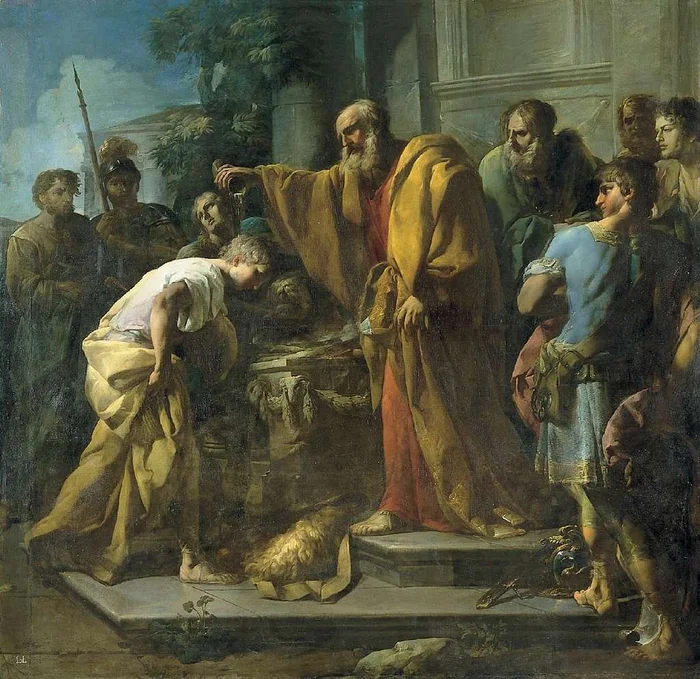 Historic artwork depicting the anointing of David